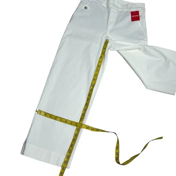 Spanx Stretch Twill Cropped Wide Leg Pant-Bright White Size Medium Style 20312R - Picture 5 of 9